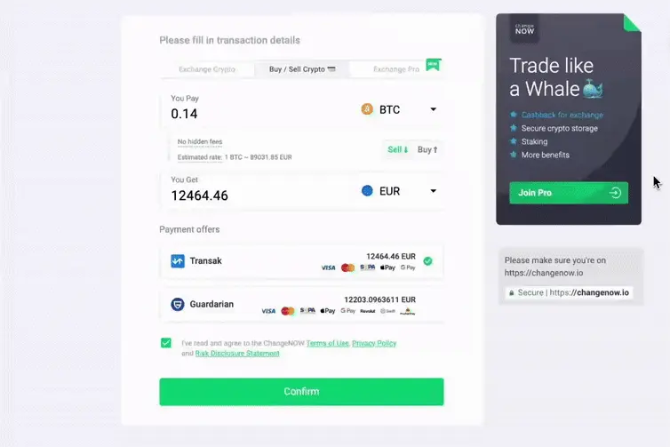 Choose payout method & Log in